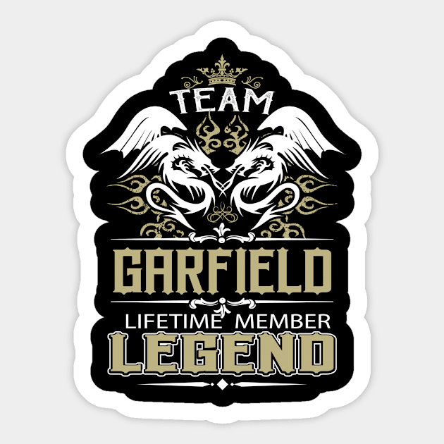 Garfield Name T Shirt -  Team Garfield Lifetime Member Legend Name Gift Item Tee Sticker by yalytkinyq